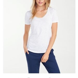 Tommy Bahama Sadie Jersey metallic Trim Tee White Size XL New